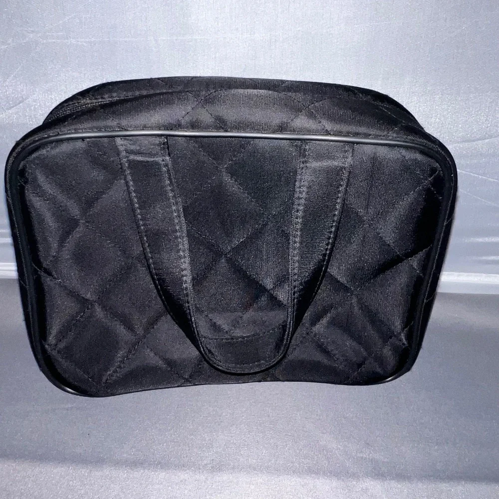 Mary Kay Black Quilted Travel Cosmetic Bag Makeup Organizer with Pouch